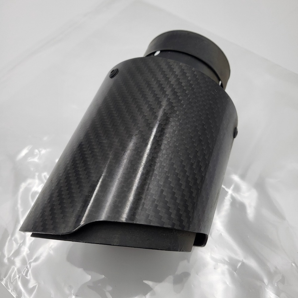 2.5" Inlet Carbon Fiber Exhaust Tip Clamp-on Stainless Steel Polished Outlet 4"